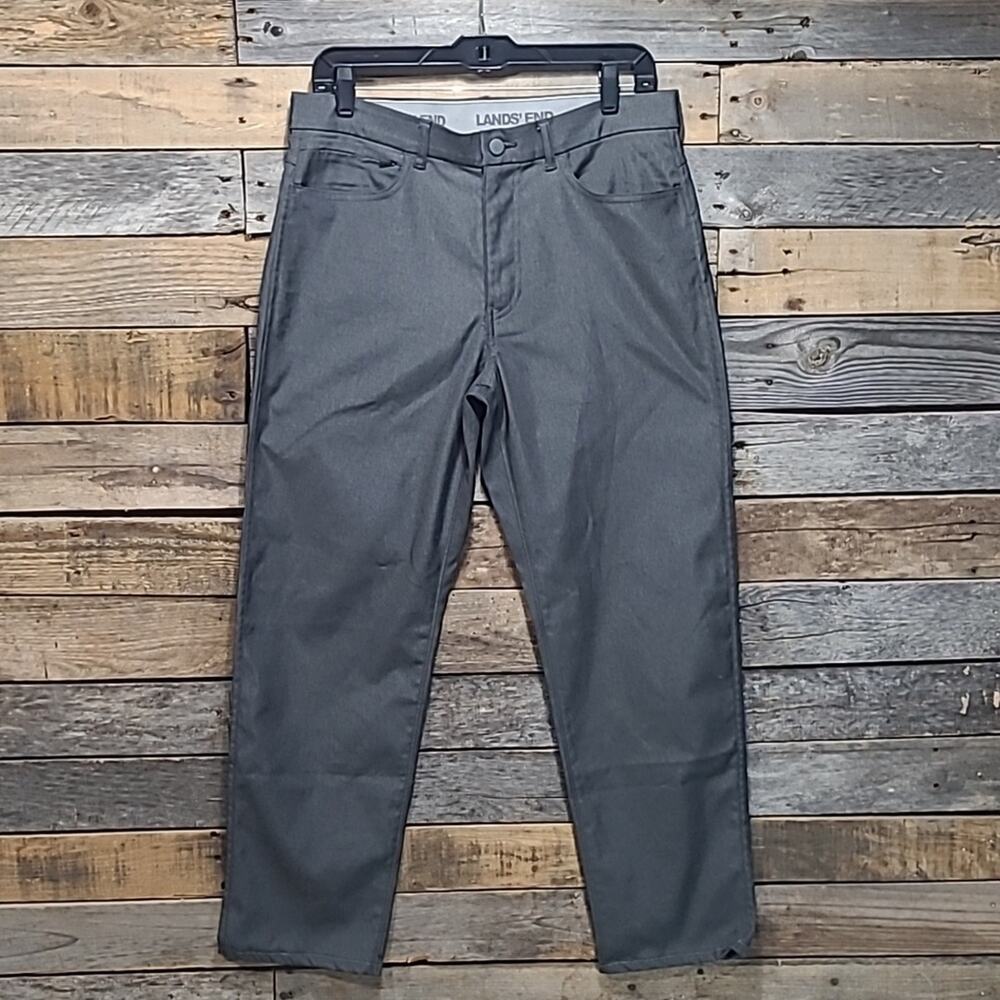 Lands' End Pants Performance Traditional Fit Gray Golf Active Chinos 32X28
